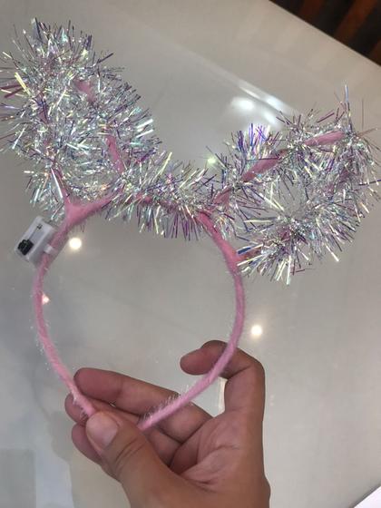 Imagem de Tiara arco infantil com orelhas de gatinho com led 3 unidades