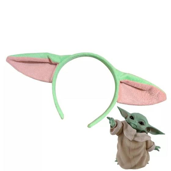 Imagem de Tiara Baby Yoda Cosplay Star Wars Fantasia Pelúcia Unidade