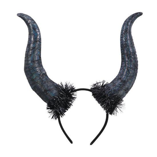 Imagem de Tiara Chifre Preto com Pluma - 1 Un
