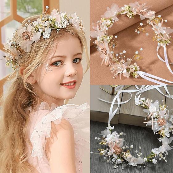 Tiara Daminha De Honra Dourado Flores Casamento Madrinhas REIS