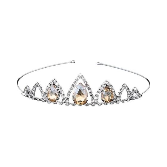 Imagem de Tiara de Cristal com Strass para Meninas - Coroa de Princesa para Casamento e Baile