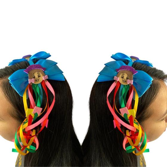 Tiara Festa Junina com Laços Enfeite Caipira Maria Bonita Infantil