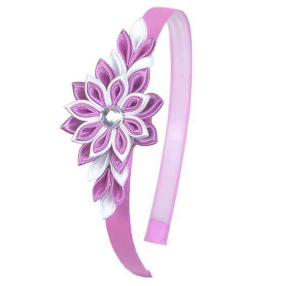 Imagem de Tiara Floral - Kanzashi Em Flor De Cetim - Mod Azaléia.