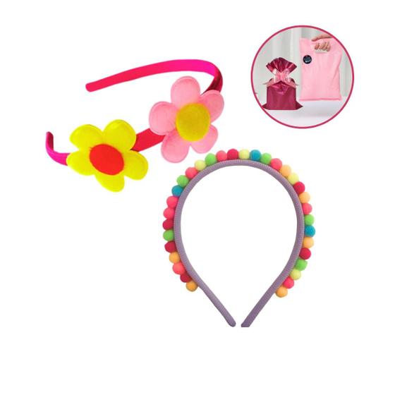 Imagem de Tiara Infantil De Menina Kit Cabelo Ganha Embalagem Presente