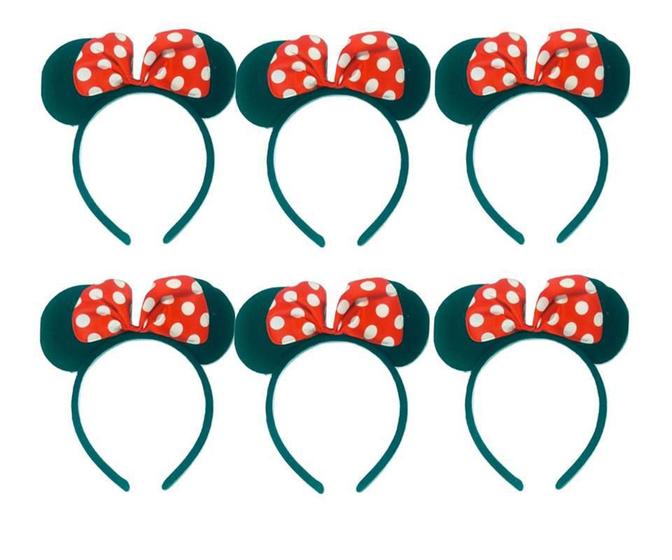 Tiara Minnie Mickey Veludo Orelha Vermelha Original Kit C/ 10 Unidades Menor preço em Tiara Minnie Mickey Veludo Orelha Vermelha Original Kit C/ 10 Unidades