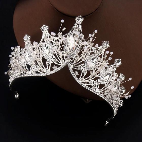 Imagem de Tiara Para Noivas Noivado Debutante Formatura Linda tiara Coroa Acessórios de Casamento
