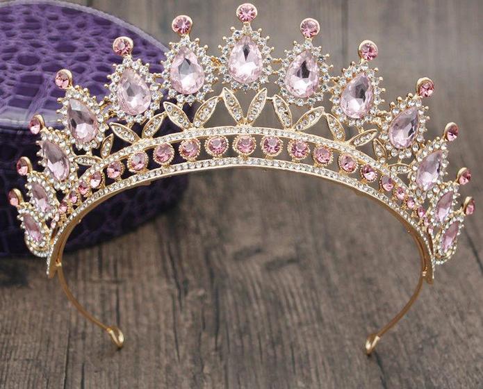 tiara rosa coroa debutante daminha noivinha tiara luxo - artesanal - Tiara  - Magazine Luiza
