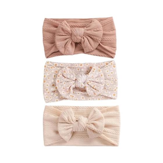 Imagem de Tiaras de Malha com Elástico para Bebês - Pacote com 3 Unidades