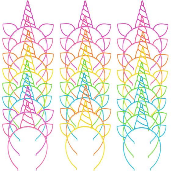 Imagem de Tiaras de Unicórnio Zddaoole - Kit com 24 Unidades para Meninas