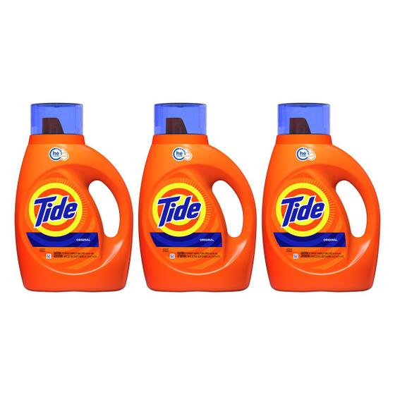 Imagem de Tide Detergente Liquido P/ Roupas 1 L - Kit Com 3 Un