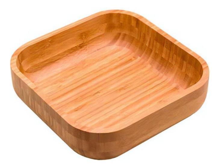 Imagem de Tigela Bowl De Bambu Quadrado Mulituso Saladeira Cambuca 