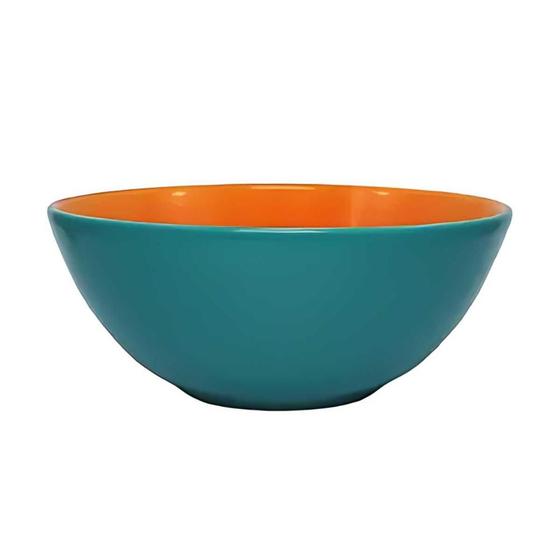 Imagem de Tigela Bowl de Cerâmica Oxford 600ml 16cm - Verde e Laranja