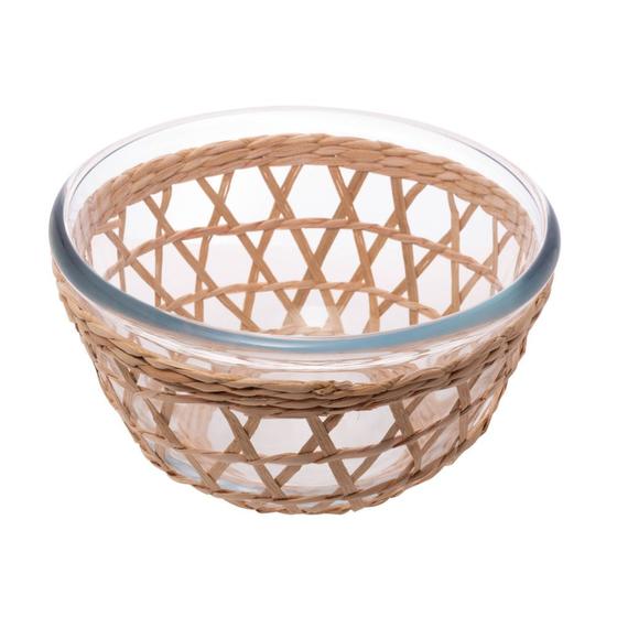 Imagem de Tigela Bowl de Vidro com Capa de Fibra Natural Sizal 24x14cm Wolff