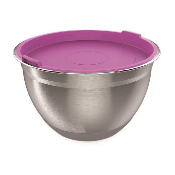 Tigela Bowl Inox Com Tampa De Silicone 2,5 Litros 20Cm Menor preço em Tigela Bowl Inox Com Tampa De Silicone 2,5 Litros 20Cm