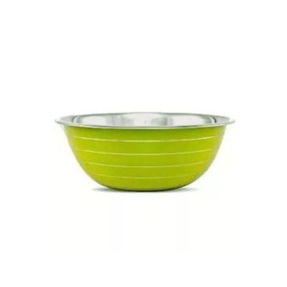 Imagem de Tigela Bowl Inox Pote Vasilha Verde 24cm