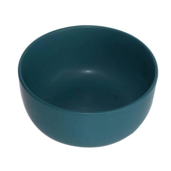 Imagem de Tigela Bowl Redonda 340Ml Cerâmica Lisa Azul Petróleo Fosco