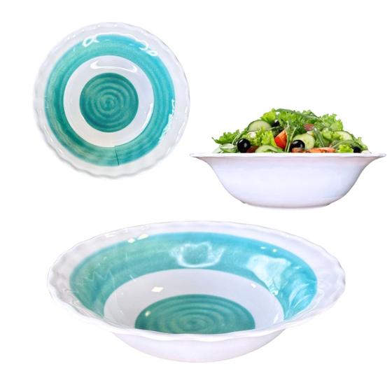 Imagem de Tigela Bowl Saladeira em Melamina Decorada Espiral 1,2L Luxo