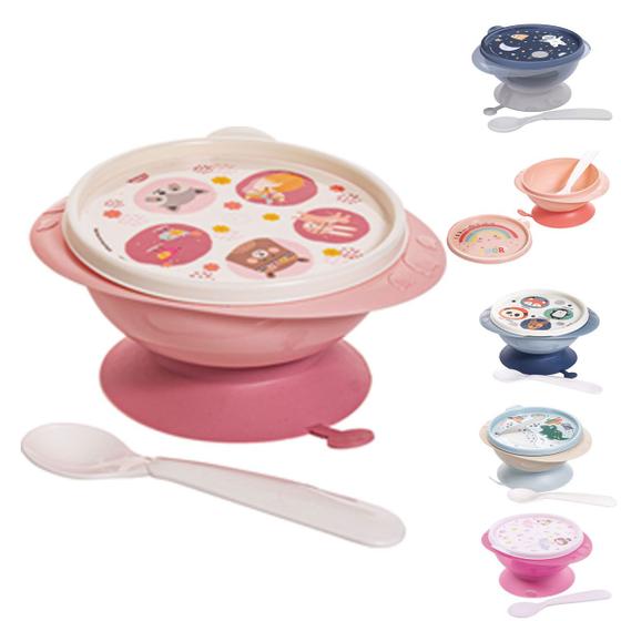 Imagem de Tigela com Ventosa Bowl Infantil para Papinha com Colher 240ml Plasútil