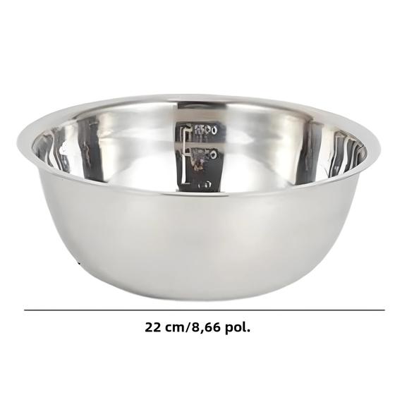 Imagem de Tigela de Mistura em Aço Inoxidável - 16cm e 20cm - Ideal para Massa, Salada e Cozimento