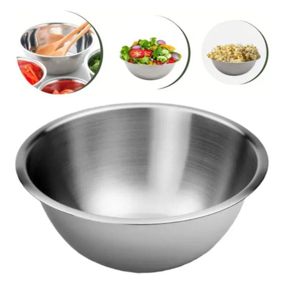 Tigela Funda Bowl Em Aço Inox Bacia De 16cm Menor preço em Tigela Funda Bowl Em Aço Inox Bacia De 16cm