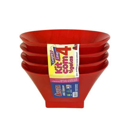 Tigela Pote Plástico Para Sobremesas Servir Doces E Petiscos Kit 4 Peças Vermelho Keita é boa?