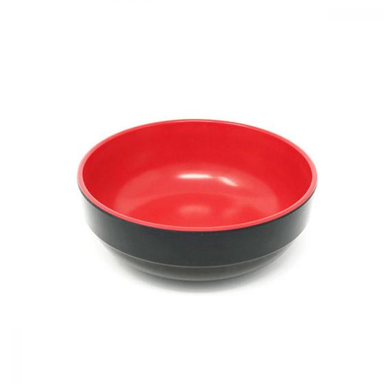 Imagem de Tigela Redonda Melamina Bowl Estilo Oriental Cozinha Pote Plástico Resistente Sopeira Sopa Caldos Saladeira Rodízio 16cm