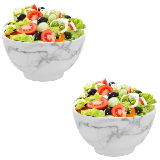 Imagem de Tigelas Bowl Melamina 720ml Kit 2 Saladeira Pote Sobremesas