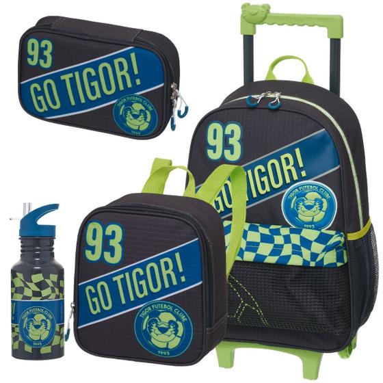 Imagem de TIGOR FC - Mochila Carrinho + Lancheira + Estojo Box + Garrafa