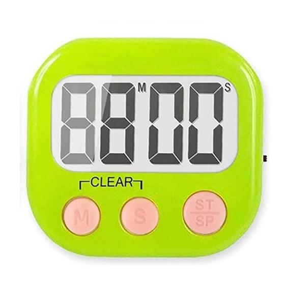 Imagem de Timer Cronometro Digital De Cozinha Com Imã Geladeira -Verde