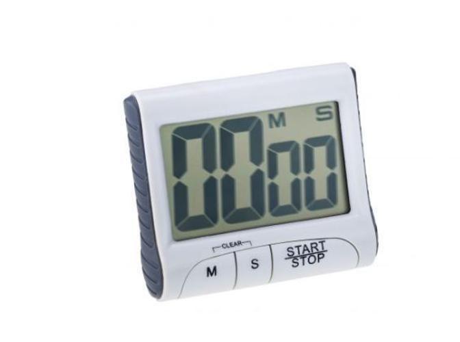 Imagem de Timer Digital De Cozinha Com Imã Branco Lcd Led