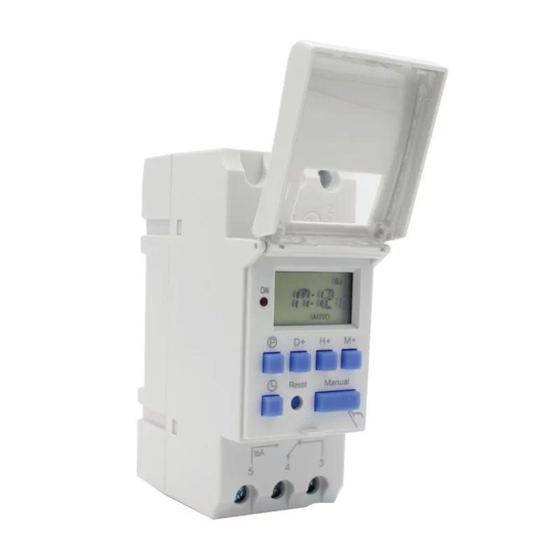 Timer Digital para Trilho DIN35 16A 220V TE4163 DECORLUX Temporizador