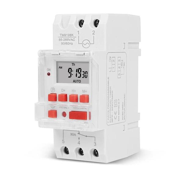 Imagem de Timer Digital Programador Interruptor Tm919-30a Bivolt Din