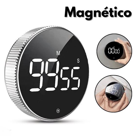 Imagem de Timer Digital Temporizador Cozinha Portátil Cronômetro Magnético Alarme Relógio Contagem Regressiva