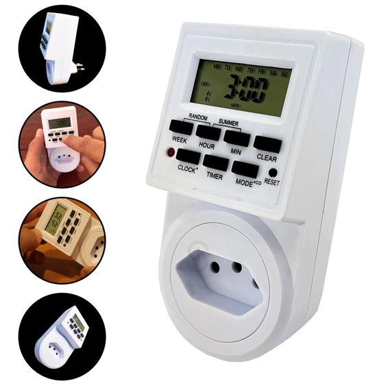 Timer Digital/Temporizador Energia Bivolt Tomada 2200w Menor preço em Timer Digital/Temporizador Energia Bivolt Tomada 2200w