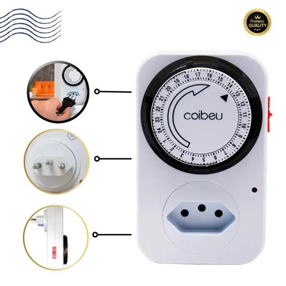 Timer Temporizador Analógico Mecânico Tomada Bivolt 110v 220v Programável 24 Horas Intervalos de 15 Minutos Menor preço em Timer Temporizador Analógico Mecânico Tomada Bivolt 110v 220v Programável 24 Horas Intervalos de 15 Minutos