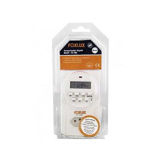 Imagem de  Timer Temporizador Digital Bivolt 10A com Plug para Tomada - Foxlux