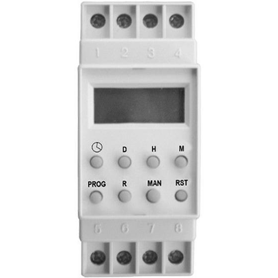 Timer Temporizador Digital Para Trilho 220v Branco DNI 6621