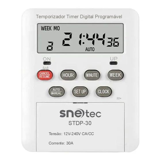 Imagem de Timer Temporizador Programável 30A 12V-220V - Snetec STDP-30