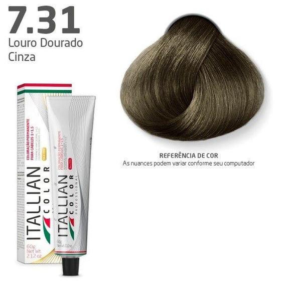 Imagem de Tinta 7.31 itallian color 60g louro dourado cinza - ITALLIAN HAIRTECH