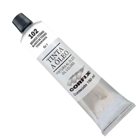 Imagem de Tinta a Óleo Corfix 190ml Bisnaga Gr1 Branco Titanio 102