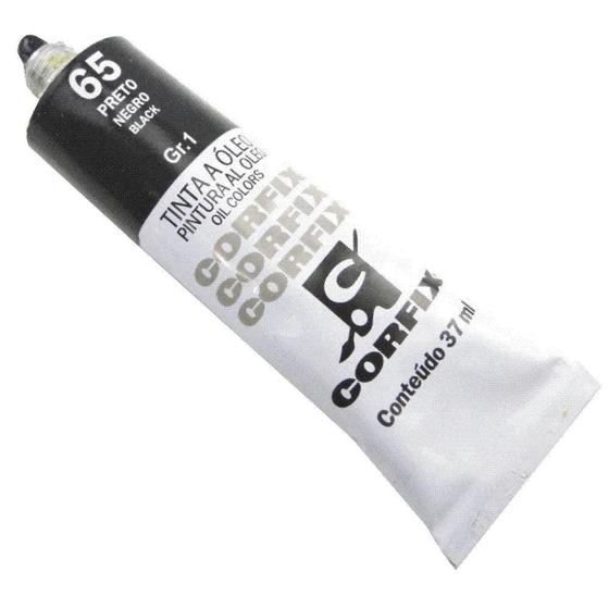 Imagem de Tinta A Óleo Corfix 37Ml Preto N65 (Kit Com 3 Und)