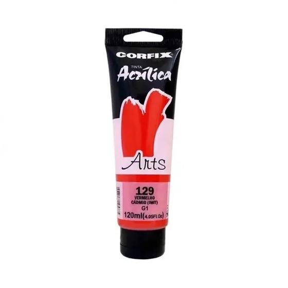 Imagem de Tinta Acrílica 120ml G1 129 Vermelho Cadmio Corfix