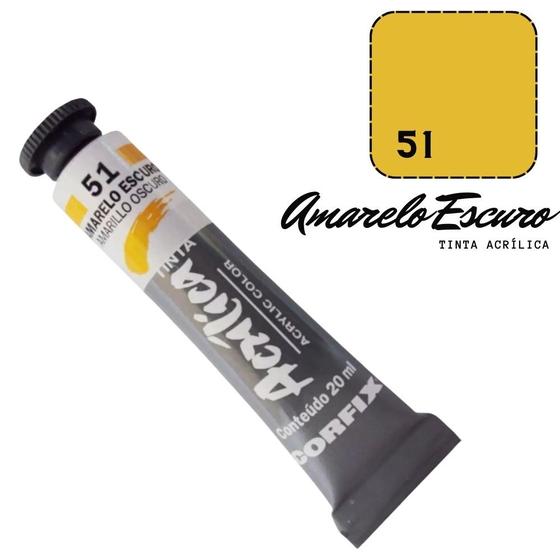 Imagem de Tinta Acrílica 20ml 051 Amarelo Escuro Corfix