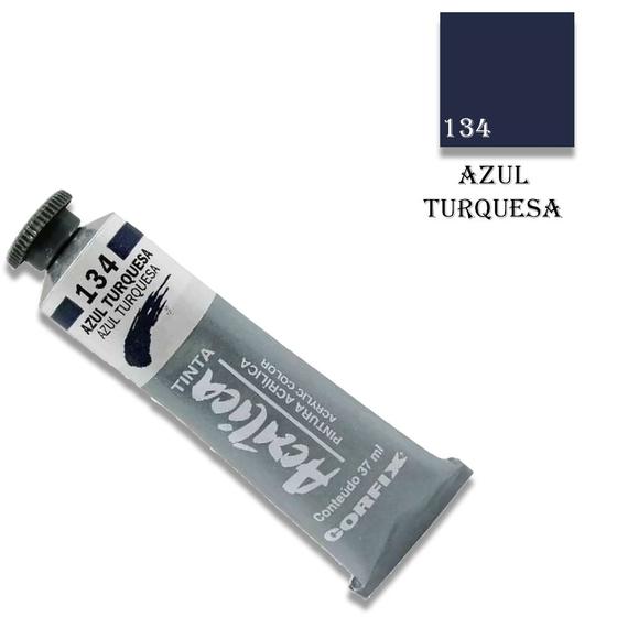 Imagem de Tinta Acrílica 37ml 134 Azul Turquesa Corfix