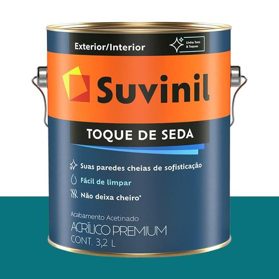 Tinta Acrílica Acetinada Suvinil Azul-petróleo 3,2 L Menor preço em Tinta Acrílica Acetinada Suvinil Azul-petróleo 3,2 L