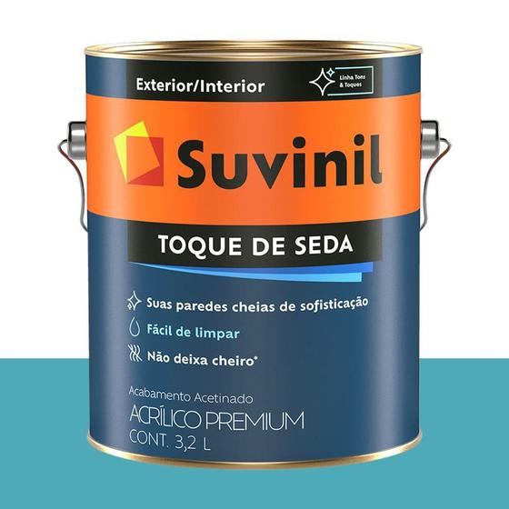 Tinta Acrílica Acetinada Suvinil Laço Azul 3,2 L Menor preço em Tinta Acrílica Acetinada Suvinil Laço Azul 3,2 L