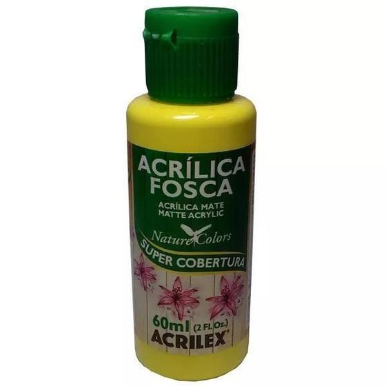 Imagem de Tinta Acrílica -Amarelo Limão- Fosca Acrilex 60Ml Artesanato