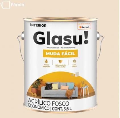 Tinta Acrílica Anti Mofo Suvinil Glasu 3,6l - Escolha a Cor Menor preço em Tinta Acrílica Anti Mofo Suvinil Glasu 3,6l - Escolha a Cor