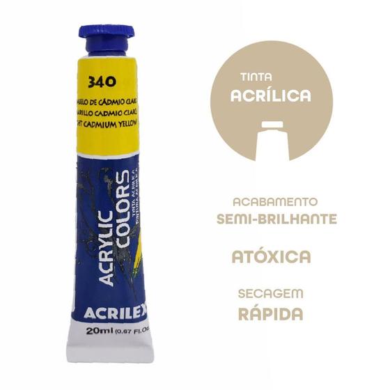 Imagem de Tinta Acrilica Bisnaga 20ml Amarelo Cadmio 340 ACRILEX