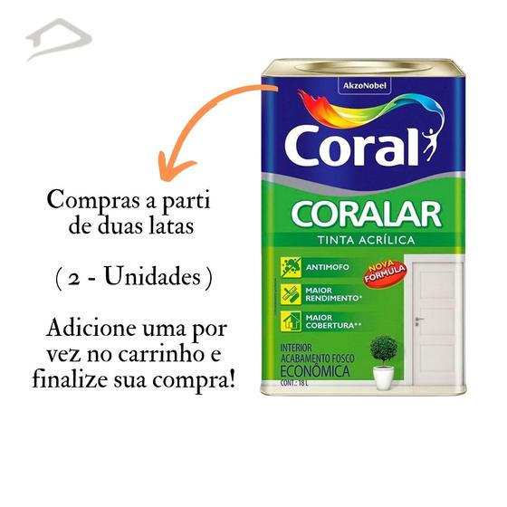 Tinta Acrilica Branco Anti Mofo Coralar 18 Litros Menor preço em Tinta Acrilica Branco Anti Mofo Coralar 18 Litros